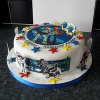 Toy Story I made this cake for my young cousin who is mad on toy story. Sponge cake covered in fondant and decorated with edible images..... to get...