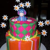 Eeyore Birthday Cake Eeyore Birthday Cake - buttercream icing with fondant accents and flowers. Eeyore is a plastic toy I found.