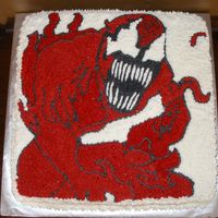Carnage For Spiderman This was made for my sons best friend birthday. Another cake I could not have done without my husband and his talent. He drew it and I...