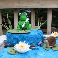 Gumpaste Frog, Snail And Waterlily 