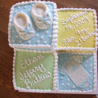 Baby Shower Cake buttercream frosting with fondant accents.
