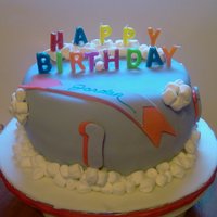 1St Birthday Confetti cake with cream cheese filling, covered in fondant