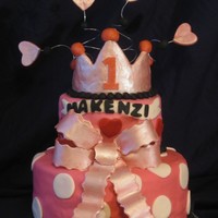 Princess Cake I made this cake to match the decorations, the bow and crown are gumpaste.