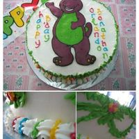 Barney Birthday Cake2 This is the details and others view of the cake. I myself, like the border detail. The colours was my brother idea.