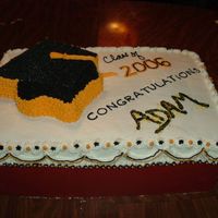 Nephew's Hs Graduation All buttercream icing. Cake was made for my nephew's HS graduation, utilizing his school colors. Not perfect, but gave me a chance to...