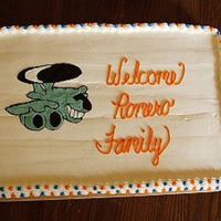 Awacs Cake This was a welcome cake for our new squadron commander's family. I used our "FatWax" design to make it cute. White cake w/...