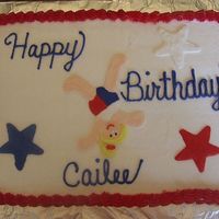 Gymnastics Birthday Cake This was for a friend's daughter who is a gymnast. I found a basic picture to do as I am not talented at doing facial features! The...