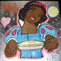 Snow White Gingerbread Cake This is made from gingerbread - cut to the outlne of snow white and covered with buttercream icing. my little one loves Snow white and it...