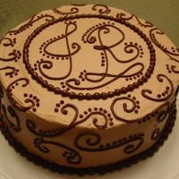Chocolate Scroll Work For a shared birthday celebration--two people with the initials "JR." Mmmm... chocolate! Dark chocolate buttermilk cake filled...