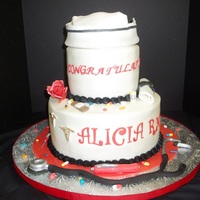 Nurses Call The Shots 10in and 6in white cream cheese filling gumpaste cap and accents