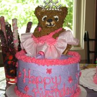 Princess Bear Smash Cake For my daughter's first birthday. 6x2 stacked cake with Wilton Mini Bear Pan iced in BC. This cake went well with the whole Princess...