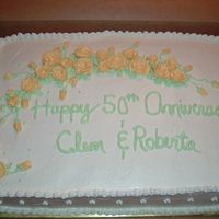 50Th Anniversary Customer requested I use the same colors from their wedding 50 years ago--mint green and yellow. Not my favorite choices of colors, but...