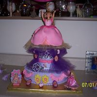 Princess Genevieve 12 Dancing Princesses I made this for my Granddaughter's birthday. It is all buttercream except for the skirt on the Princess Genevieve. That is fondant.