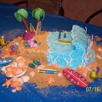 Surfboard Birthday Cake This cake was for an avid surfer. The surfboard is a replica of his favorite board. I used buttercream icing. The shells are chocolate and...