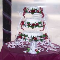 Simple Garden Wedding Cake The bride didn't want anything fancy since she was having a small outside wedding. No cake top so I put it in the front. The flowers...