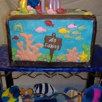 Aquarium Cake this is my version of an aquarium I did for my granddaughter. The cake is 2 9x12 cakes on top of 2 9x12 pieces of styrofoam. the cake is...