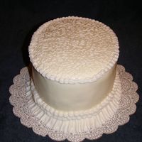 Cornelli - Ruffle Practice This cake was just for practice. I've only ever done Cornelli lace on a practice board. It was much more challenging on a cake. My...