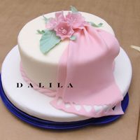 Fondant Cake I made this cake for my last class in fondant, gum paste flowers and drape.