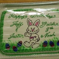 Easter Bunny An Easter cake for a lady who was celebrating Birthdays also.