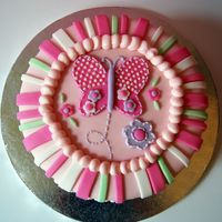 Butterfly Baby Shower Cake Based on the Carter's Baby Shower Decorations. Vanilla cake, buttercream, fondant