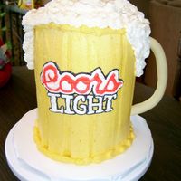 Mug Of Coors Light This cake was ordered for a girls 21st birthday. They heard about the St. Patrick's day green mug of beer, and wanted a coors light...