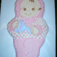 Girl Baby Shower French Vanilla cake with vanilla buttercream. Made with the wilton "cute baby" pan. First "girl" baby I made. Tried her...