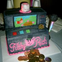 Slot Machine The picture doesn't really do this cake justice. The top blinks, and the handle also blinks. It was super fun to make....I was proud...