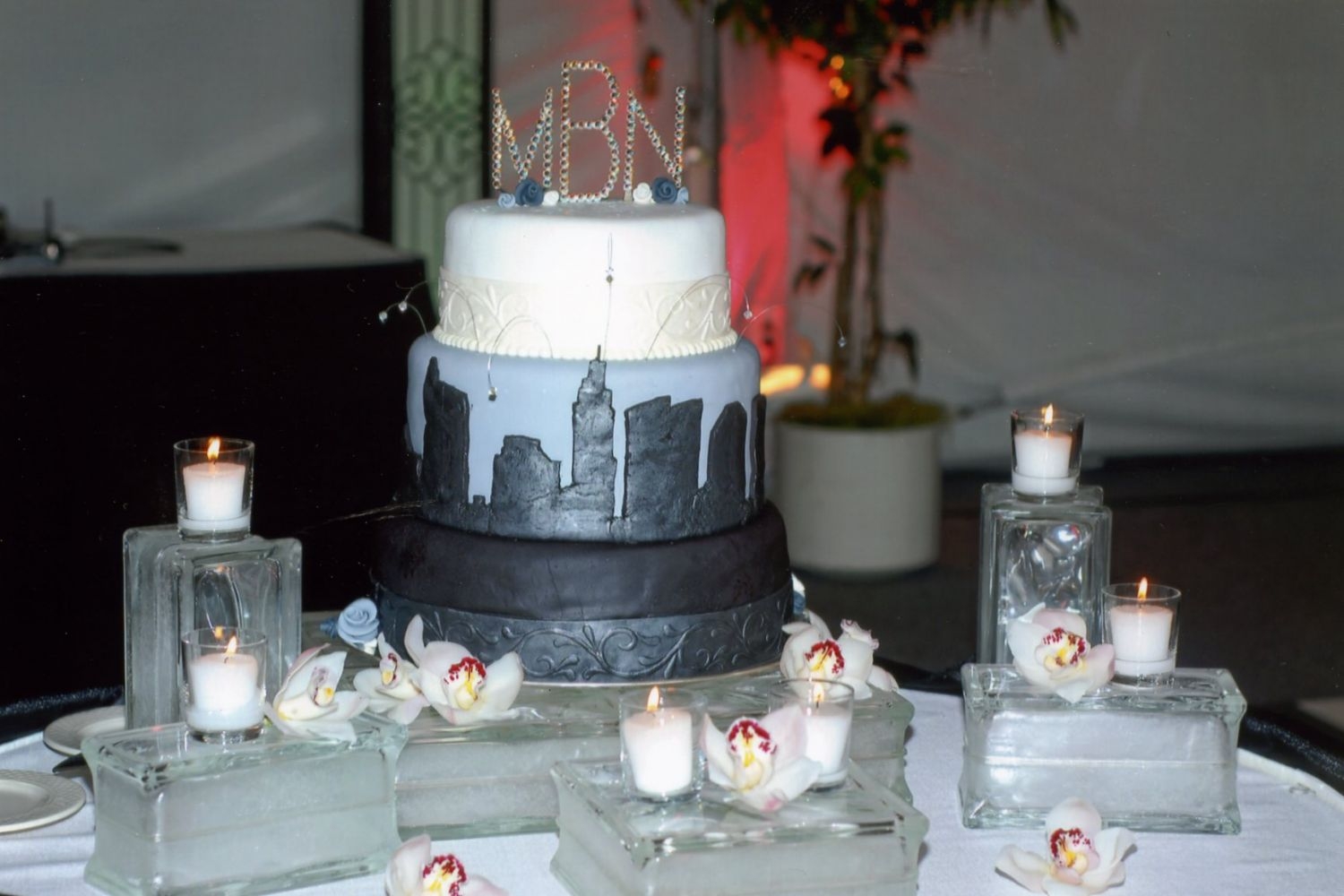 Nate & Muriel's Wedding Cake This is only the second wedding cake I have done, it was for my brothers wedding. The wedding was completely black & white with hot...