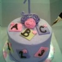 First Birthday Cake 6" round first birthday cake for a good friend of mine. Iced in BC MMF accents/