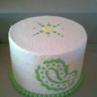 Paisley's 6" chocolate cake with Butterfinger filling, all BC, the design's are froma stencil I bought at Michael's. My customer asked...