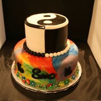 Tie-Dye/yin-Yang For my good friend's daughter's 16th birthday and, yes, she came up with the idea for the cake, I just executed it with my own...