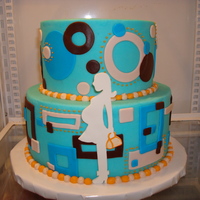 Mod Baby Boy For a friend's niece. BC icing, MMF decorations, Gumpaste girl. Sorry, no picture of the umbrella topper, totally forgot!