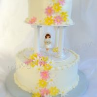 Fran BC with fondant/gum paste daisies.