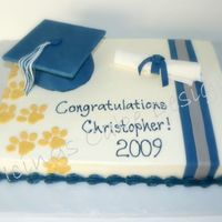 Tiger Graduation I took the idea from the cool cake that jenbenjr did. Butter cream with fondant accents. Grad cap is cake covered in fondant.