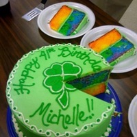 Rainbow Birthday I did this cake for a friend who's birthday is on St. Patrick's Day. My first attempt at coloring the batter for the rainbow cake...