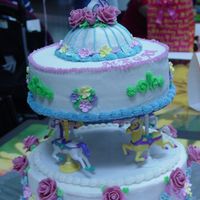 Megan's Carousel Coverec in BC, fondant roses and royal icing flowers