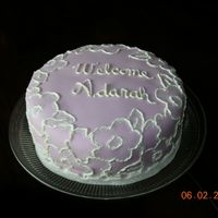 Baby Shower Cake I saw a cake that looked like it had lace over it and decided to see if I could figure out how to do it. This was my attempt for my new...