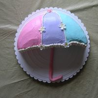Umbrella Made to match the invite to the baby shower.