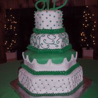 Kelly Green Hexagon Wedding Cake This cake was so much fun and taught me a lot!