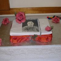 80Th Birthday Cake - 2006 We had a hard time with the Fondant this time. I few flaws here and there...