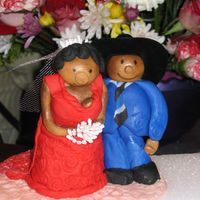Bride Groom Caketop I made this for a co-workers wedding. The figures are all fondant except for the hat.