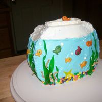Fish Bowl I made this before I had taken any cake classes, before I started making my own icing. I used frosting from the can...(gasp) lol I used two...