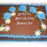 Rose And Daisy Sheet Cake 