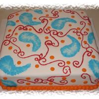 Paisley Bridal Shower Cake This cake was a design requested for a Bridal Shower. It could be used for a Birthday also. Fondant with brushed buttercream design.