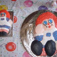 Raggedy Ann Raggedy ann smash cake & a large cake made with an aluminum wilton cake pan