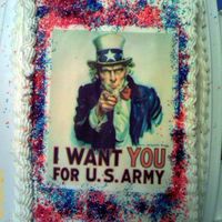 Uncle Sam This is a cake that I made for our family July 4th cookout.