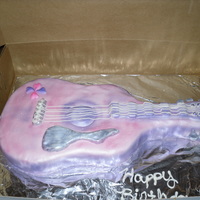 Guitar Cake white cake with butter cream and MMF