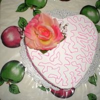 Birthday Cake Strawberry cake with whipped icing for my friend's birthday.