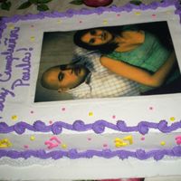 Picture Cake This was for my best friends 27th birthday party. Tres leches with whipped icing.