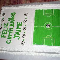 Soccer Birthday Cake I made this for my friends brother....it was tres leches, he loves soccer, everyone really liked it.